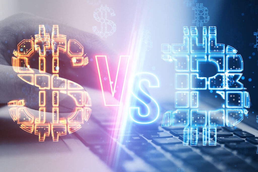 Traditional currency vs cryptocurrency